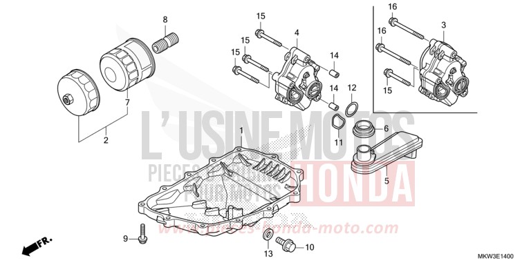 CARTER D'HUILE/POMPE A HUILE von NC750X DCT PEARL GLARE WHITE (NHB53) von 2021